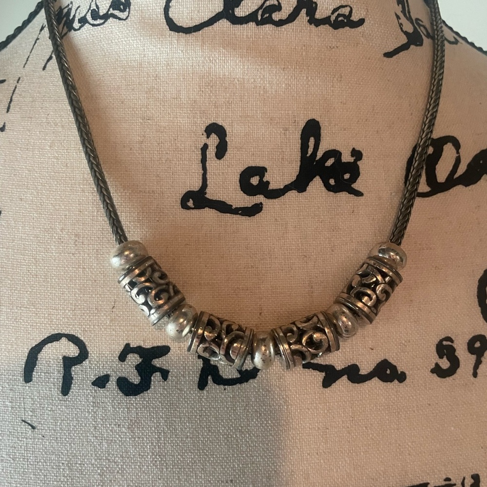 Brighton Silver Beaded Necklace 16”-18”